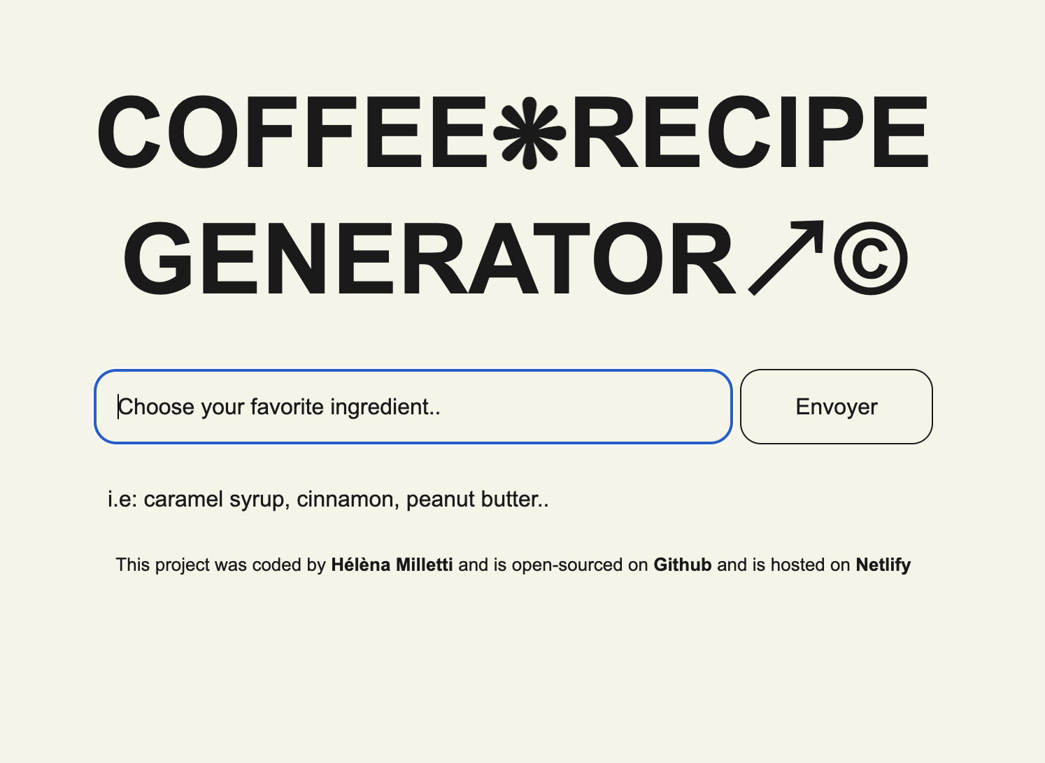 Coffee Recipe Generator Preview