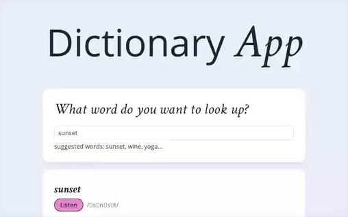 Dictionary App Preview