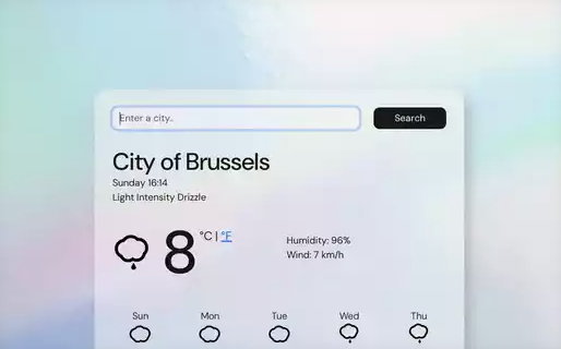 React Weather App Preview