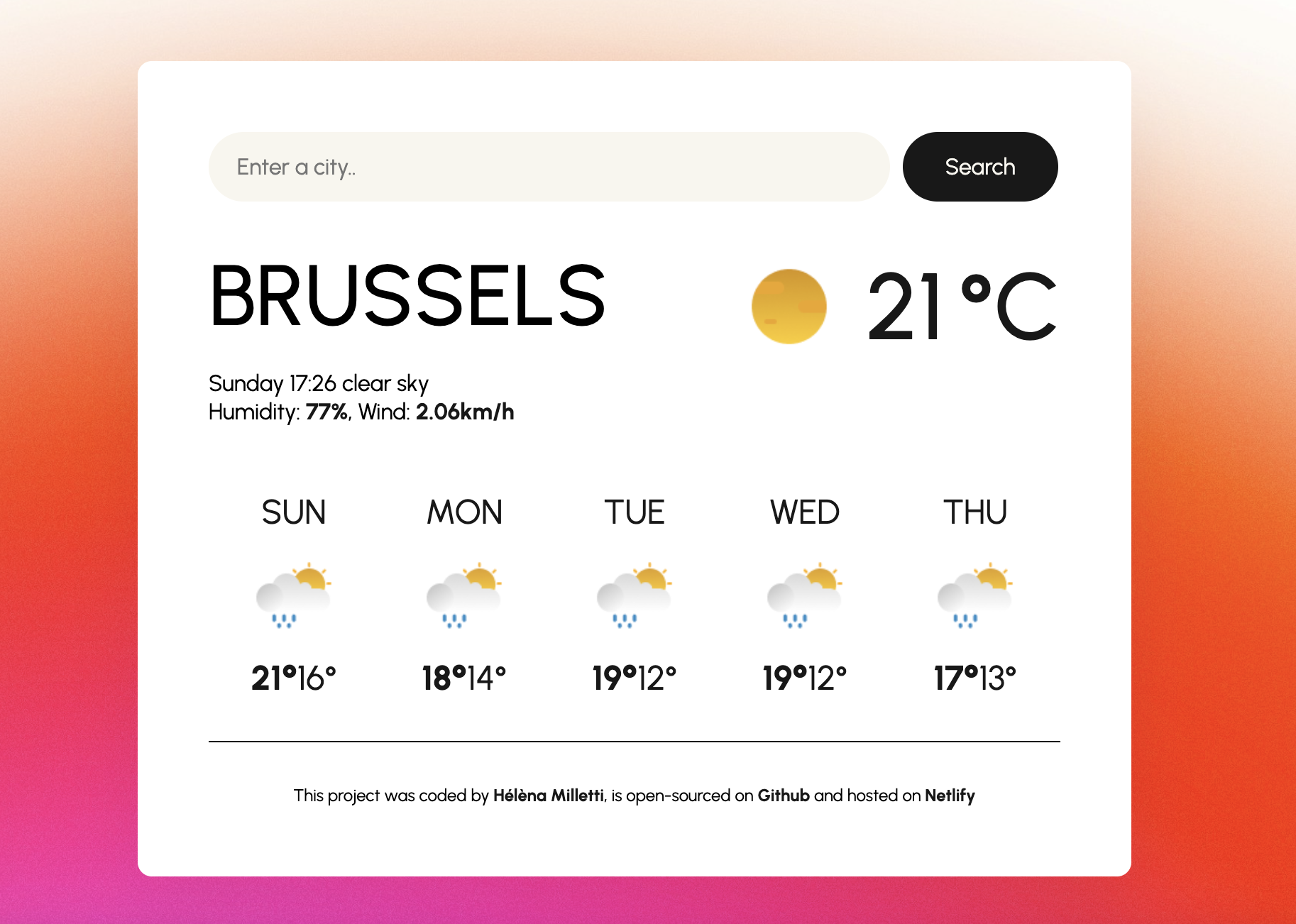 Weather App Preview